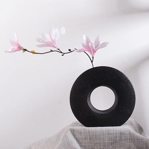 Ceramic Vase For Home Decor, Black Hollow Pampas Flower Vase, Minimalist Nordic Boho Style Centerpiece Vases For Wedding Dinner Table Party Living Room Office Bedroom #TOP2