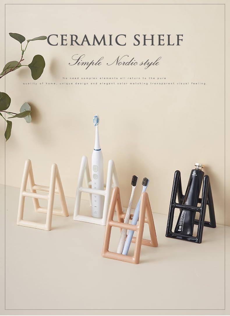 Handmade Ceramic Holder Stand for Toothbrushes, Makeup Brushes, and Pens - Minimalist Design for Bathroom Vanity and Countertops Decor (Black) - Image 8