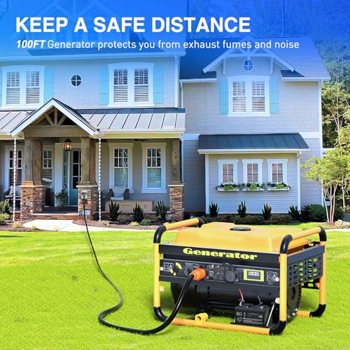 Image of Nilight 30A 100FT Generator Extension Cord Power Inlet Box with Locking Connector 125 /250V 7500W 10 Gauge STW ETL Listed 4 Prong L14-30P L14-30R Cable for RV Outdoor Use