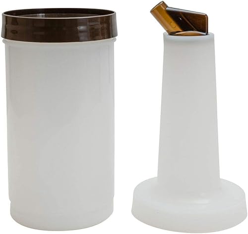 Miniatura 3 de (1-PC-1Qt) Brown Store N Pour - Recipientes para botellas con boquilla Flow-N-Stow Fruit Juice & Licor Bar Verter Botellas