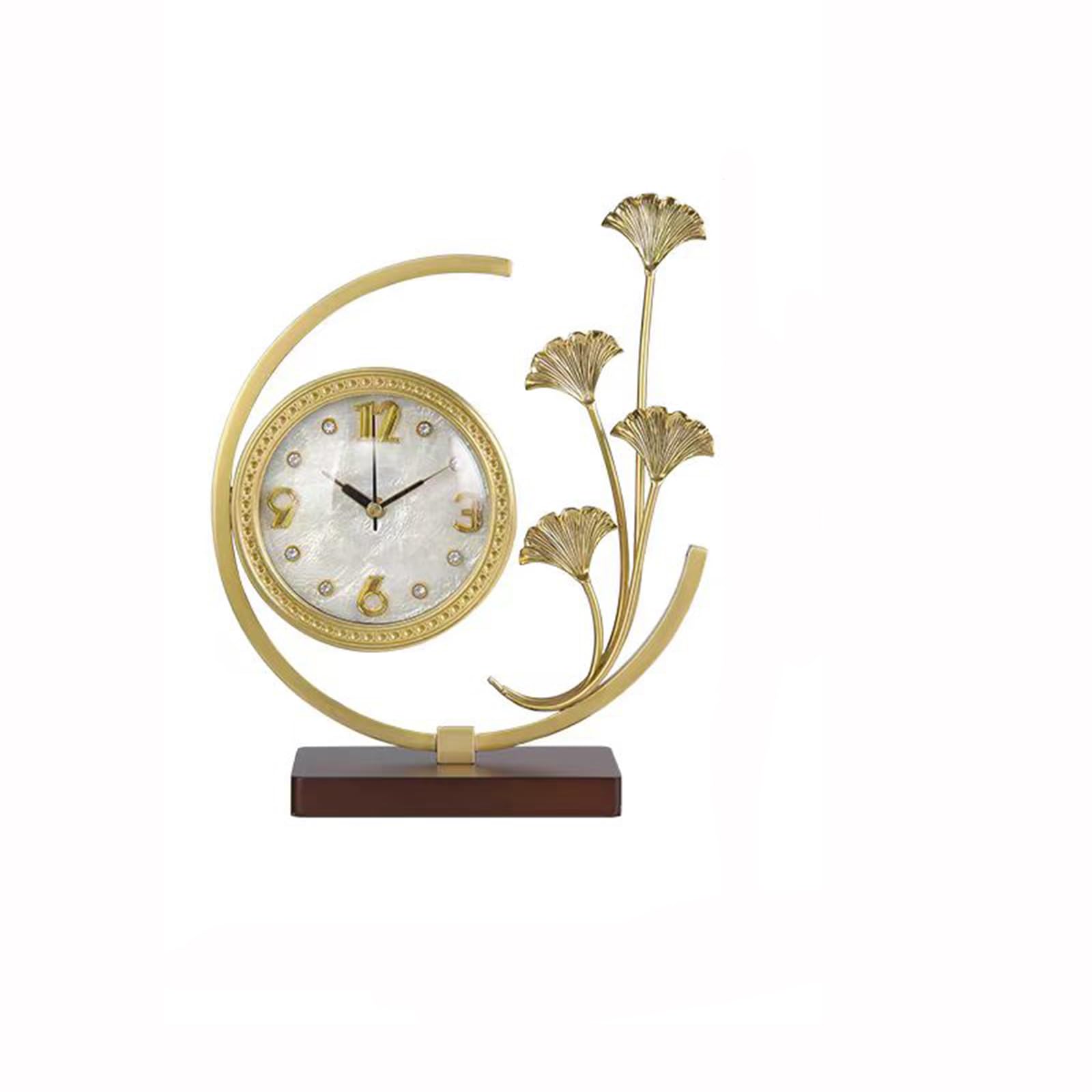 YXZQLOZ New Chinese-style table clock—a creative and distinctive brass timepiece; a stylish decorative accent for the living room or home.