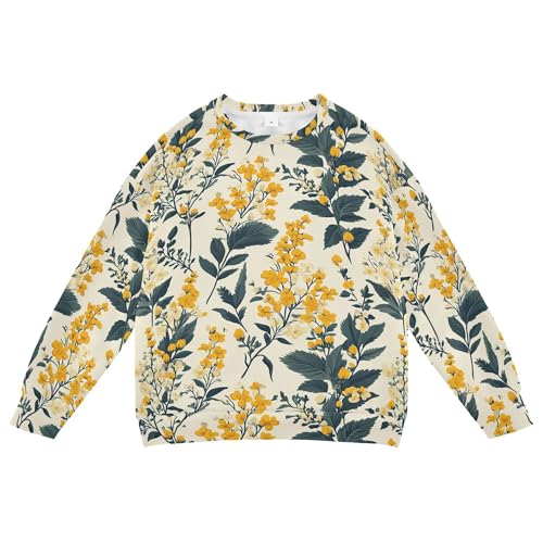 JUNZAN Spring Flowers Goldenrod Big Boys Hooded Sweatshirt Fleece Hoodies for Girls Sports 4T