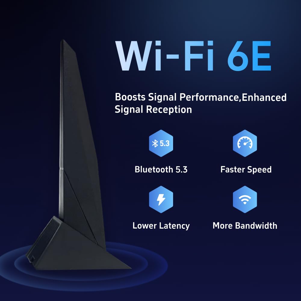 SAMXI SMA Antenne mobile WiFi Carte mère 2T2R 2.4G/5G WiFi6e pour ASUS Rog Strix Z270 Z370 X370 Z390 Z490 X570 Antenne de jeu double bande avec câble d'extension