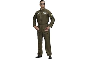 Men's Flight Suit Costume Military Fighter Pilot Jumpsuit Halloween Costume