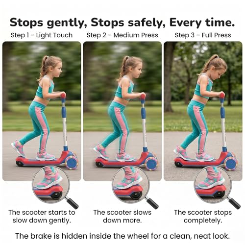 Image of StarAndDaisy Kids Kick Scooter for 3+ Year, kick Scooter for Kids, Skating Scooter with Light Up LED Wheels, Adjustable Handle Height, Foldable 3 Wheel Skate Scooter for Boys Girls 3-12 Years