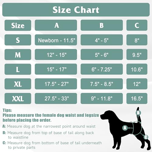 Image of Dog Diapers Female 5pcs,Reusable Dog Doggie Puppy Doggy Diapers Female, Period Panties in Heat, Small