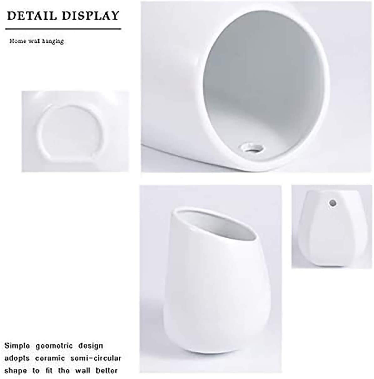 Pots de Fleurs Suspendus, 3 Paquets de jardinières murales en céramique Blanche, décoration intérieure et extérieure, Mini Porte-Plantes, Supports de Fleurs, Plantes murales