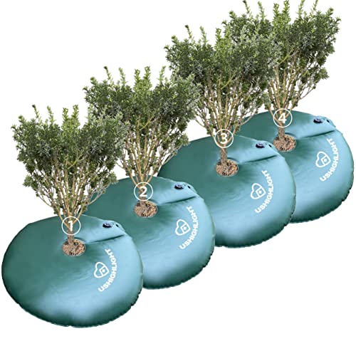 4-Pack Tree Watering Ring, Tree Watering Bags Slow Release 20 Gallon, Tree Bags for Watering for Slow Drip 6 to 9 Hours, Low-Profile Watering Bags for New Trees, Multi-Trunk Trees and Shrubs