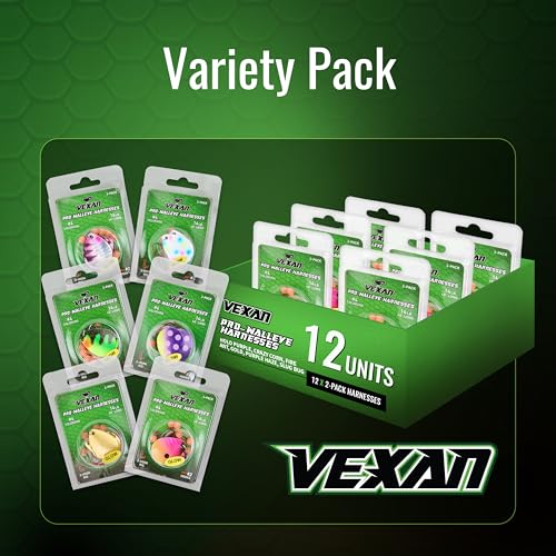 Vexan Glow Walleye Spinner Rig - Kit de 12 Señuelos de Pesca con Gusano para Walleye, Set de Anzuelos #2 con Cuchillas Colorado #4 y Líneas de 48 pulgadas miniatura 6