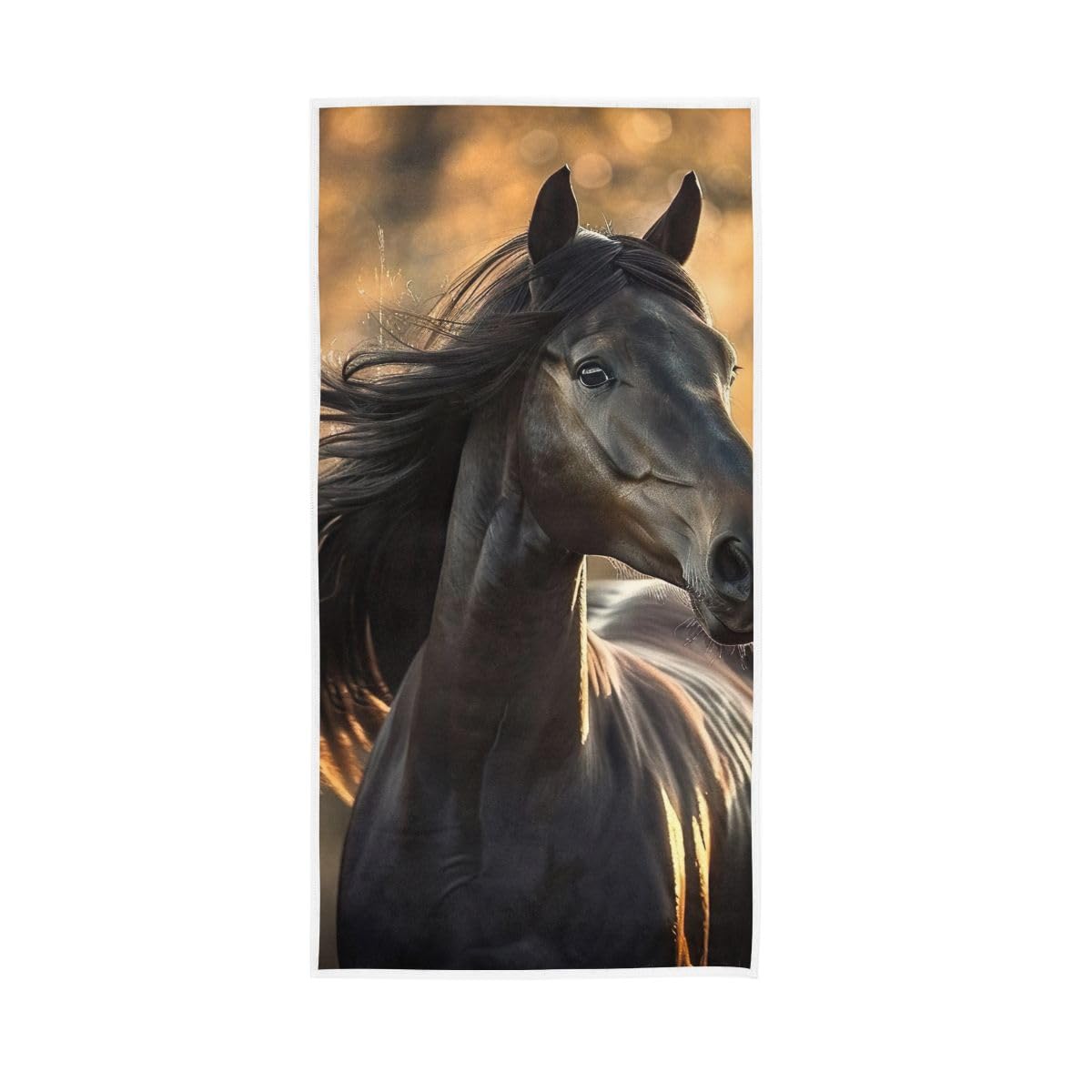 HUYGD Gorgeous Horse Hand Towel, Multipurpose Absorbent Towels for Bathroom, Gym, Hotel, Spa 15 x 30 Inches