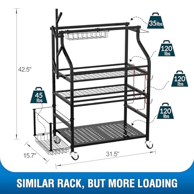 Dumbbells Rack,Weight Rack for Kettlebell, Weight Stand,Home Gym Storage Holder for Yoga Mat, Foam Roller,Yoga Strap,Resistance Bands,Garage Storage Organizer,Workout Storage with Wheels