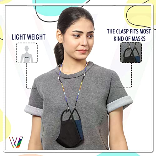 Image of VIVID vision Unisex Adult Beads Eyeglass Holder Strap Cord | New Chain Adjust on Sunglasses | Anti-slip Retainer Lanyard String Eyewear Frame | Moti Design | CH-112 | Blue