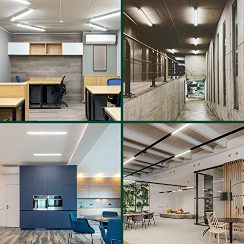 Tjcolux 2 Packs 4Ft Ultra-Thin Led Batten Lights, Slim Ceiling Surface Mounted Light Fixture, Fluorescent Light Replacement For Shop, Market, Garage, Classroom, 40W, Ip20, 3600Lm, Netural White 4000K #TOP6