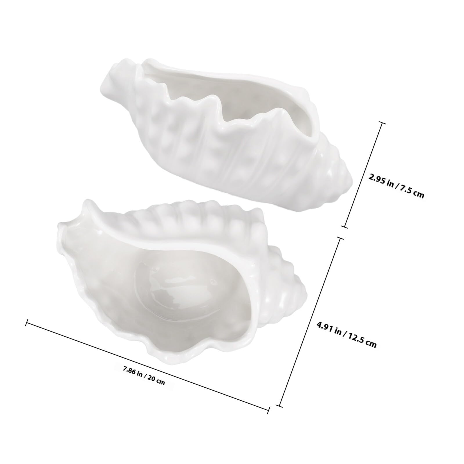 FOMIYES Schmuckschale Muschelform Keramik Weiß Schmucktablett Organizer Kompakt für Ringe Ohrringe Schlüssel Wohnzimmer Schlafzimmer Büro