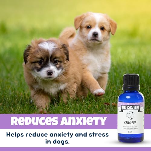 Image of Pup Oils - Ink Oil | Dog Calming Supplement | Pet Health Vitamins Supplies| Liquid Drops | Anxiety Relief Oil | Aromatherapy Treatment | Vitamin Oils for Dogs