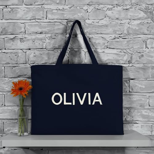 Personalized Tote Bags Customized with Embroidery Reusable Heavy Duty 100% Cotton Canvas by Threadart | for Crafts, Shopping, Groceries, Books, Beach Bag, and More | Eco Friendly | 12x16 - Black4