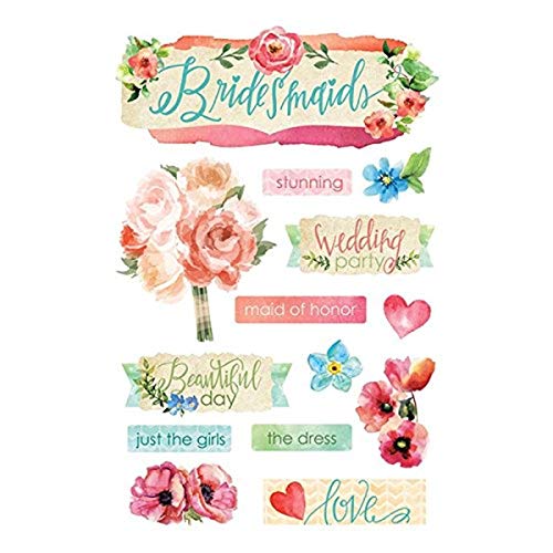 Pegatinas 3D de damas de honor Paper House para personalizar regalos de boda y tarjetas multicolor 2
