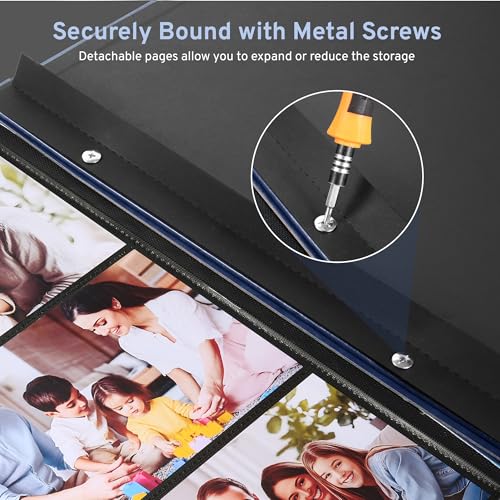 DazSpirit Fotoalbum 10x15 600 Fotos, Einsteckalbum mit Lederhülle & eleganter Prägung, Großes klassisches Fotobuch zum Einkleben für Hochzeit, Jubiläum, Baby und Familie
