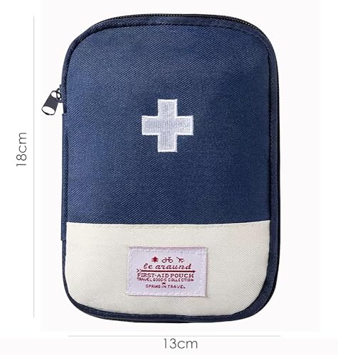 Image of First Aid Bag,Empty First Aid Pouch,Mini Portable Medical Bag for Outdoor Camping Hiking Travel Emergency,Multifunction Emergency Medicine Storage Bag-7x5 inch (Blue, 3)
