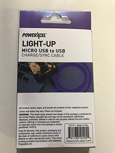 Light Up Micro USB to USB Charge/Sync Cable, 2.4Amp, 2.6ft image 4