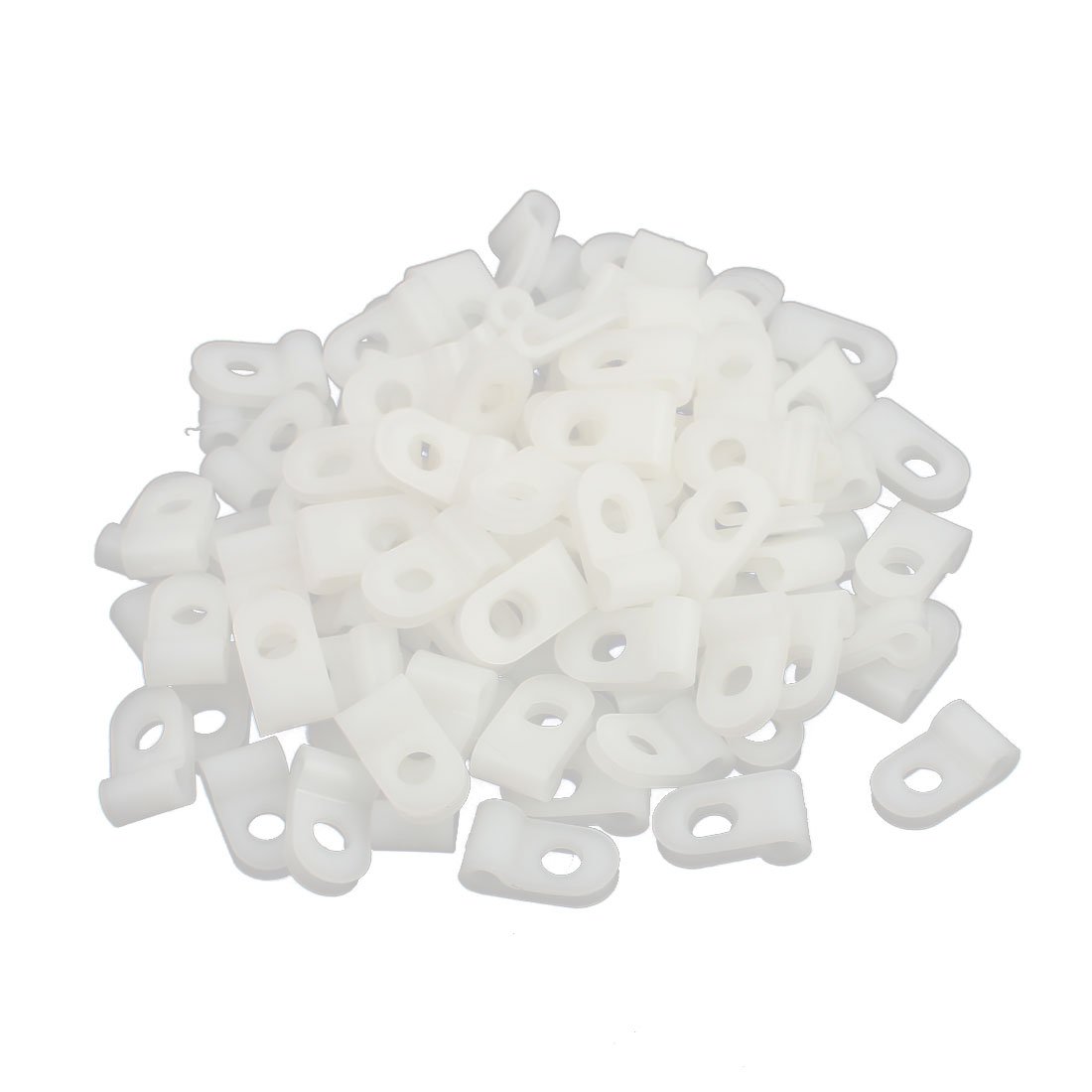 Aexit 100Pcs Nylon R-Type Cable Clamp 1/8