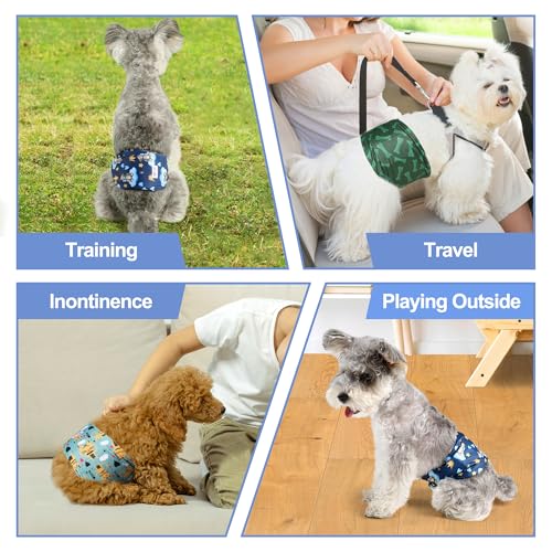 Image of Reusable Dog Diapers Male 3Pcs, Premium Washable Belly Bands for Male Dogs XLarge, High Absorbing Male Dog Wraps for Doggie & Puppy in Incontinence, Excitable Urination and Training (Bear, XL)