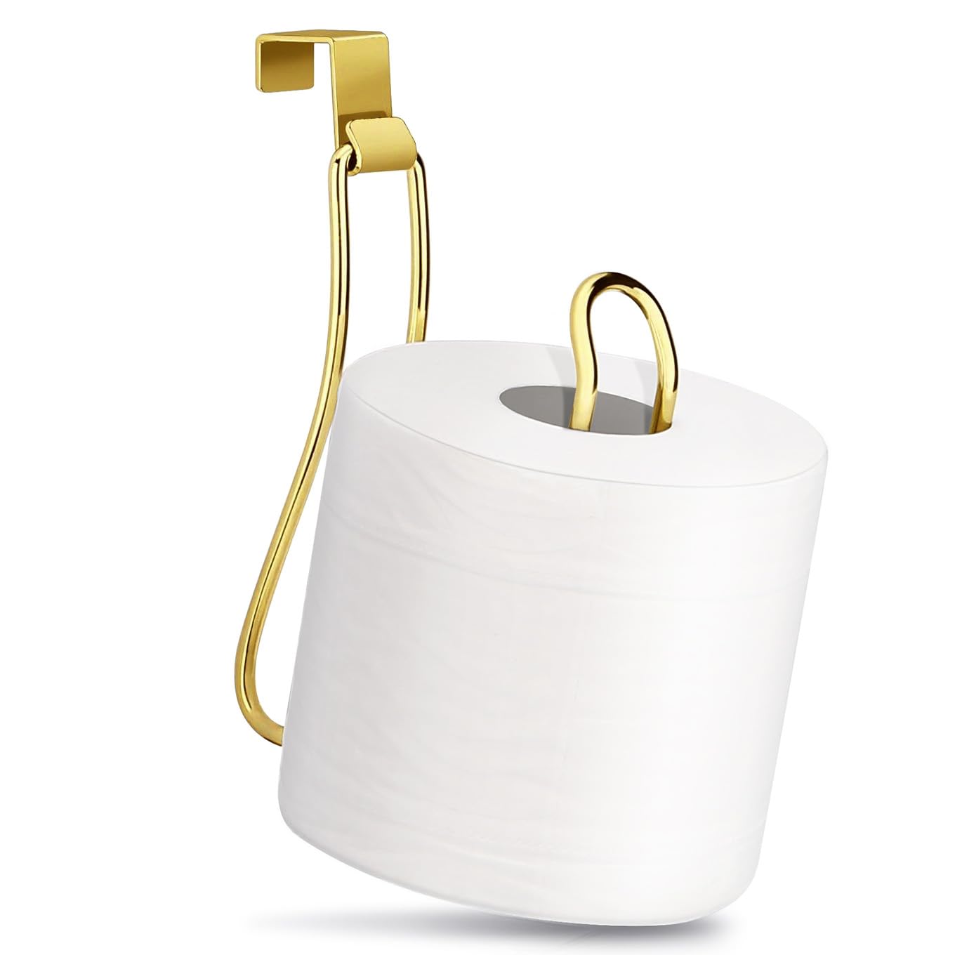 Toilet Paper Holder, Over the Tank Toilet Paper Holder, Toilet Paper Roll Holder, Bathroom Toilet Paper Storage (Gold)