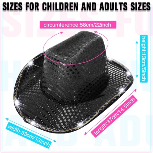 Image of Tisancy LED Lights Cowboy Cowgirl Hat Flashing LED Lights Cowgirl Hat for Wedding Western Bachelorette Party