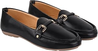 shoetopia Golden Metal Buckle Detailed Flat Bellies For Women & Girls-picture-12