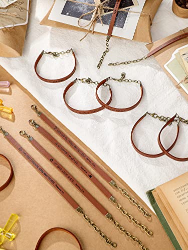 15 Pcs Christian Bracelets For Women Men Christian Gifts For Teen Girls Inspirational Leather Bible Verses Bracelets God Faith Scripture Friendship Bracelets(Brown,Religious) #TOP5
