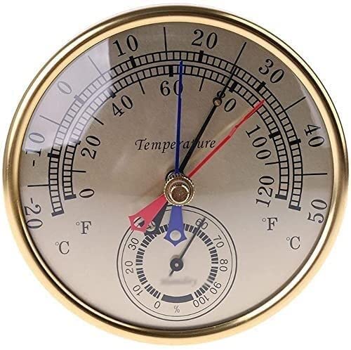 Traditional Barometer,Traditional Weather Station, 5.0" Indoor Outdoor Home Pool Temperature Hygrometer, Weather Station Without Battery, for The Household Decorative