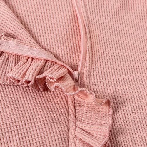 Merqwadd Baby Girl Zipper Pajama Footies 3 Pack Ruffle Sleeper Coming Home Infant Cotton Clothes4