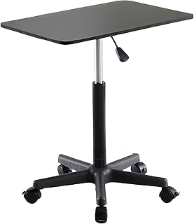 TrekSky Office Work Table, Elevating Desk, Standing Desk, Up and Down Quiet, For Work, Easy Assembly, Comes with Casters and Moves in All Directions Black, 23.2 - 31.5 inches 59 - 80 cm