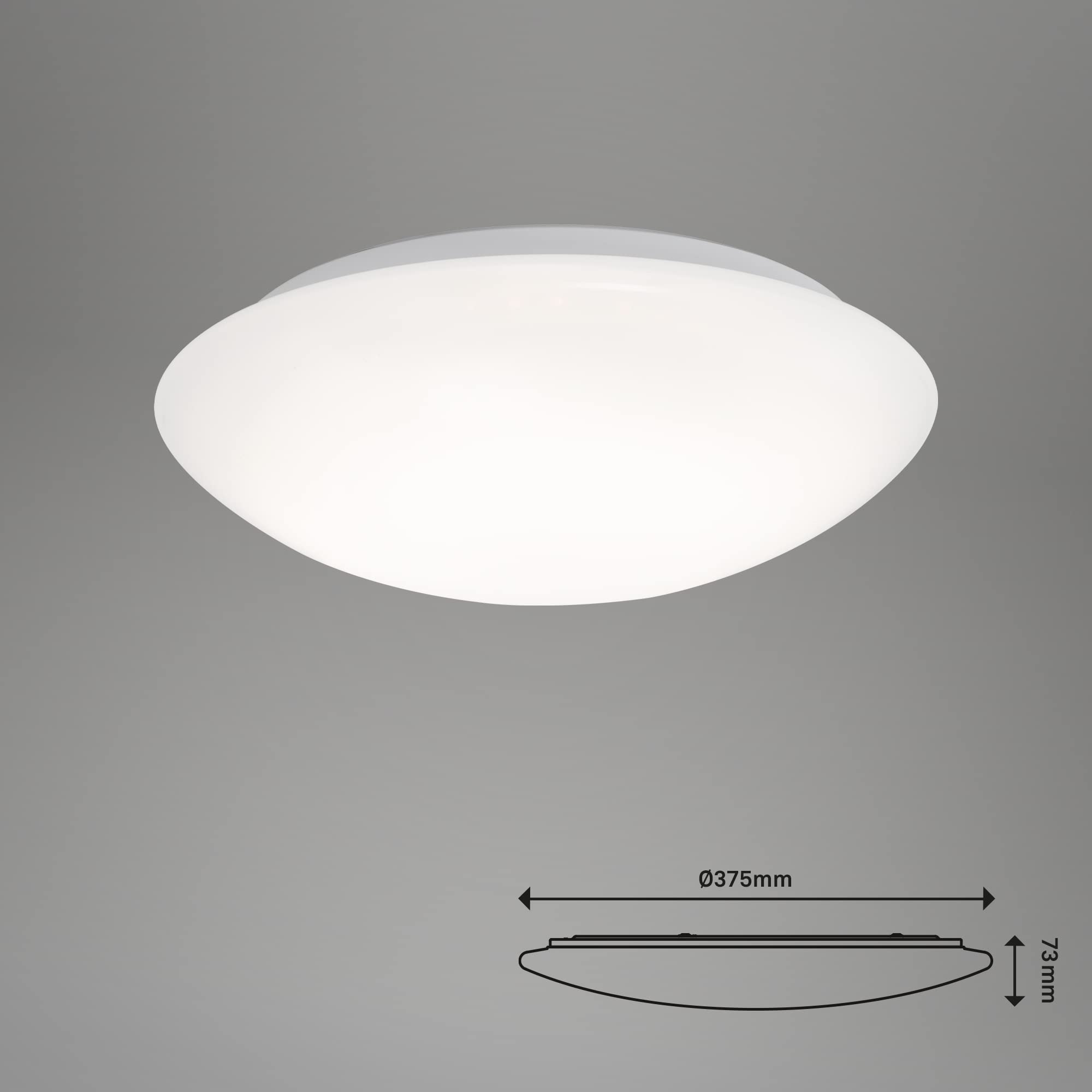 Briloner Leuchten Plafonnier LED avec détecteur de mouvement et capteur de lumière du jour en plastique Blanc 20 W Ø 40,2 cm