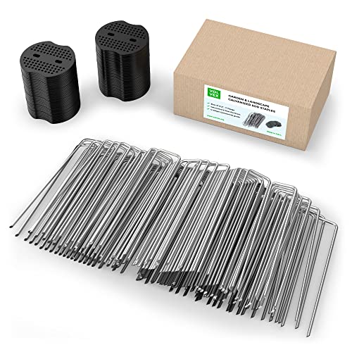 landscape staples for volvex weed barrier fabric, (60 staples + 60 gaskets)