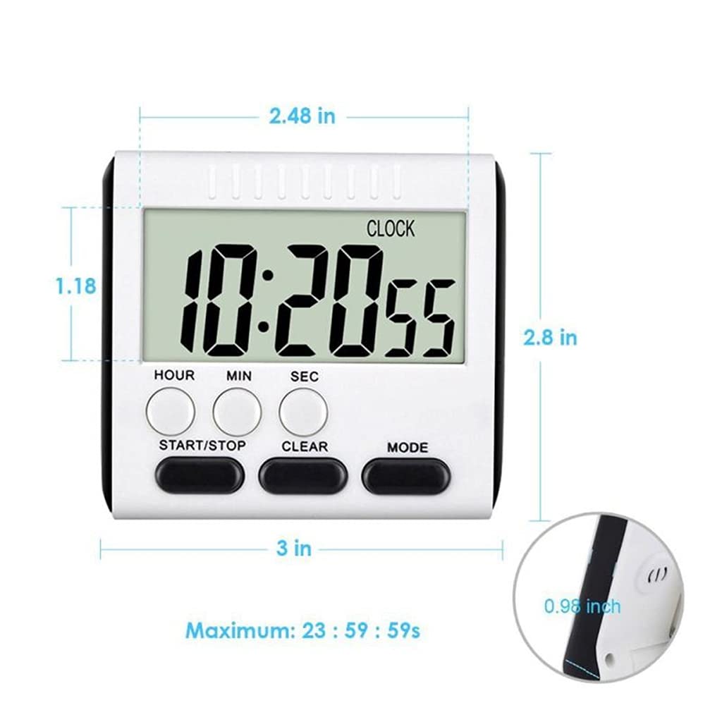minutnik, Large Digital Screen Kitchen Timer Display Square Sleep Stopwatch Clock Cooking Count Up Countdown Alarm
