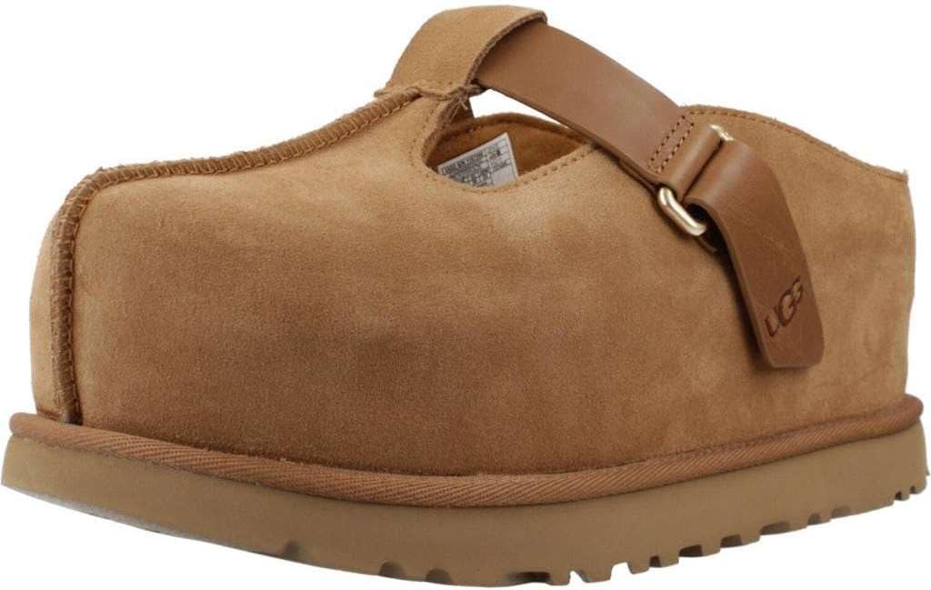 Ugg Women's Brown Goldenstar Hi Sabots Calfskin Leather (Bos Taurus) Flat Shoes