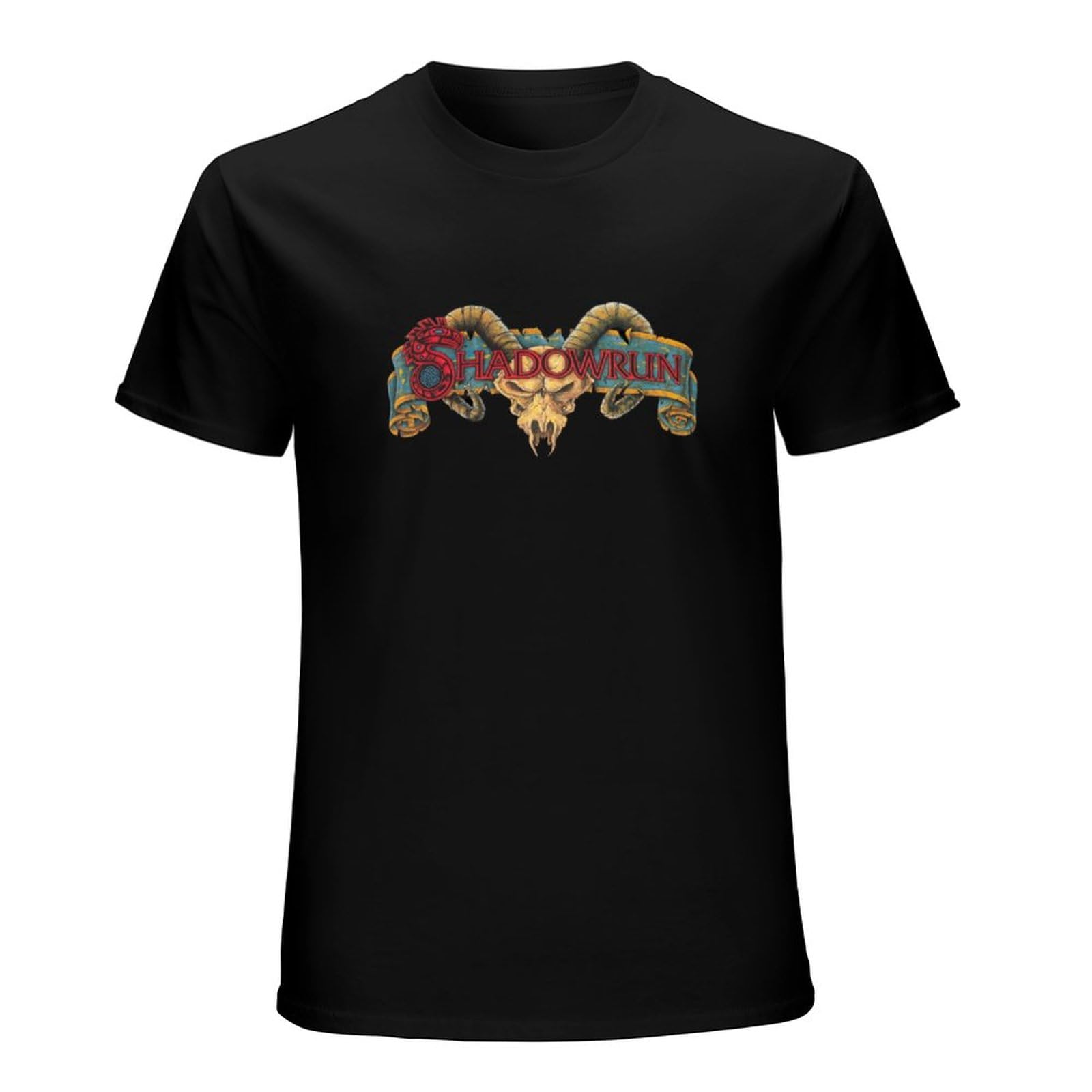 Pedfuvl Unisex Black Game Shadowrun Video Game Fan Men's T-Shirt Graphic Printed Tee 3XL