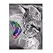 Produktbild 5D Diamond Painting Full Drill, Schwarze Katze Farbige Schmetterlinge Kits for Adults Kids Crystal Rhinestone DIY Arts Craft Home Wall Decor 30 x 40 cm