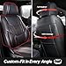 Coverland Custom Car Seat Covers Compatible with 2016-2021 Mazda CX-3 - Premium Leather Non-Slip Memory Foam Waterproof Seat Cover Custom Fit Interior Protector [Front Seat-Black]