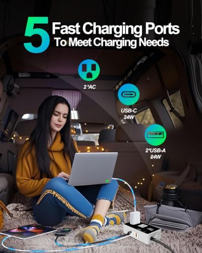 Image of YSOLX 300W Car Power Inverters for Vehicles | Car Inverter 12V to 110V With 3 USB Fast Charger And Car Plug Adapter Outlet for Laptop Computer Charger