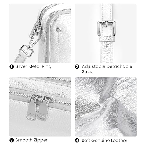Image of befen Genuine Leather Crossbody Bags for Women, RFID Leather Purses