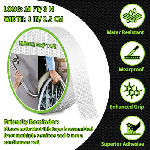 Image of Aobrill Rubber Grip Tape, Non Slip Tape, Enhanced Textured Super Strong Adhesive for Secure Hold & Friction-Ideal for Tools, Gadgets, DIY & More(Clear, 1In x 6.6Ft)