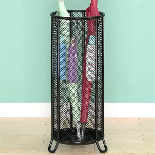 傘立て スリム 狭い玄関 省スペース スマート 傘立て 玄関扉収納 フック付き アイアン素材 おしゃれ 業務用 傘入れ 大容量 安定 (5-18本用)