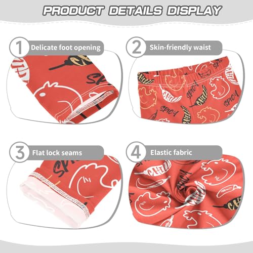 Spicy Chili Girls Leggings,Workout Leggings for Girls Toddler Athletic Leggings Size for 3-10T3