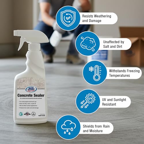 Image of Rain Guard Concrete Sealer Spray 16 oz | Ready to Use | Natural Finish | Deep Penetrating Protection Against Water and Salt Damage for All Concrete Surfaces | Silane /Siloxane Waterproofer