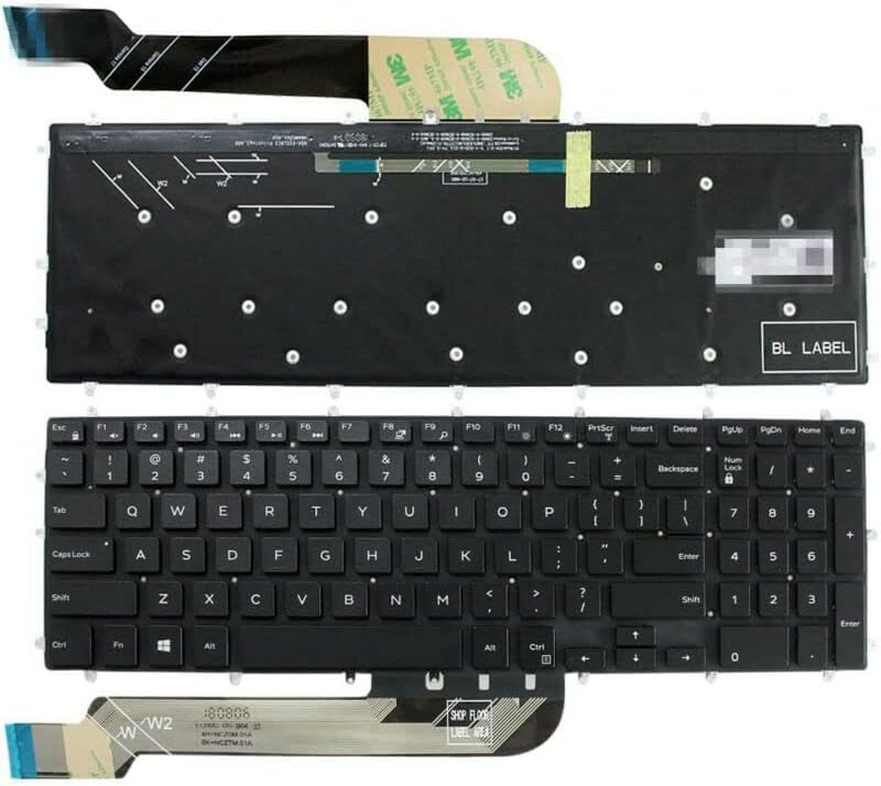 wangpeng® New Black US Laptop Keyboard for DELL G5 15 5587 G5 15 5590 G7 15 7588 Gaming White Backlit Keyboard