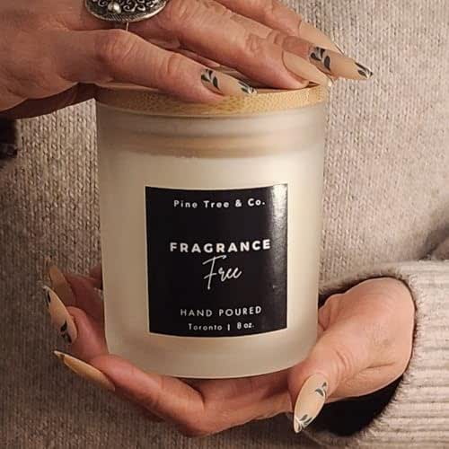 Fragrance-Free Soy Candle – 8oz Natural &amp; Clean-Burning Wax – Long-Lasting, Toxin-Free – Minimalist Design for Home &amp; Office – Unscented Relaxation