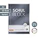 Brunnen 1052628 Schulblock/Notizblock Premium (A4, 50 Blatt, kariert, mit Randlinien, Lineatur 28, gelocht, kopfverleimt, 90g/m²)