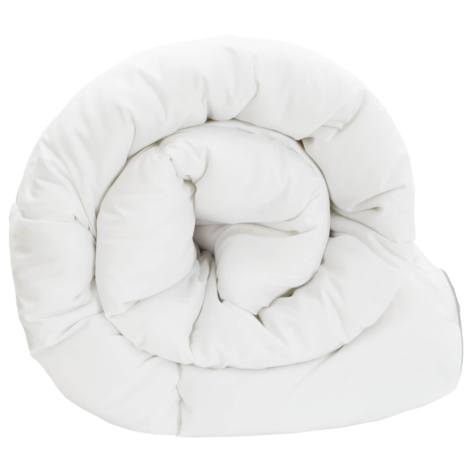 Ganzjahres Bettdecke Weiß 220 x 240 cm Bambusfaser Polyester Füllung für Schlafzimmer Gästezimmer, atmungsaktive Steppdecke für weiches Schlafklima